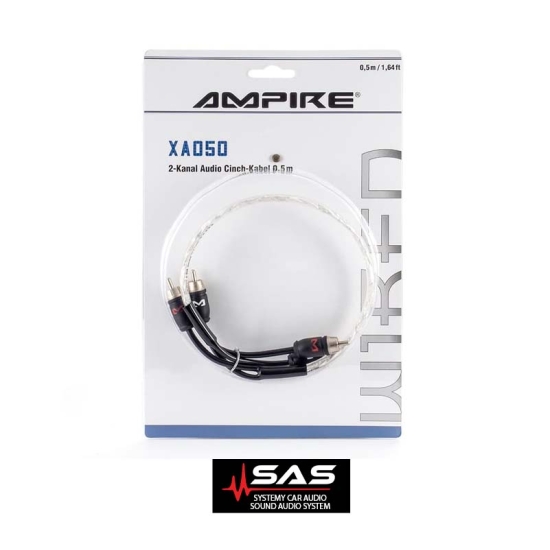 Chinch Ampire XA050 Kabel audio 50 cm, 2-kanałowy Wysokowydajny 2-kanałowy kabel RCA